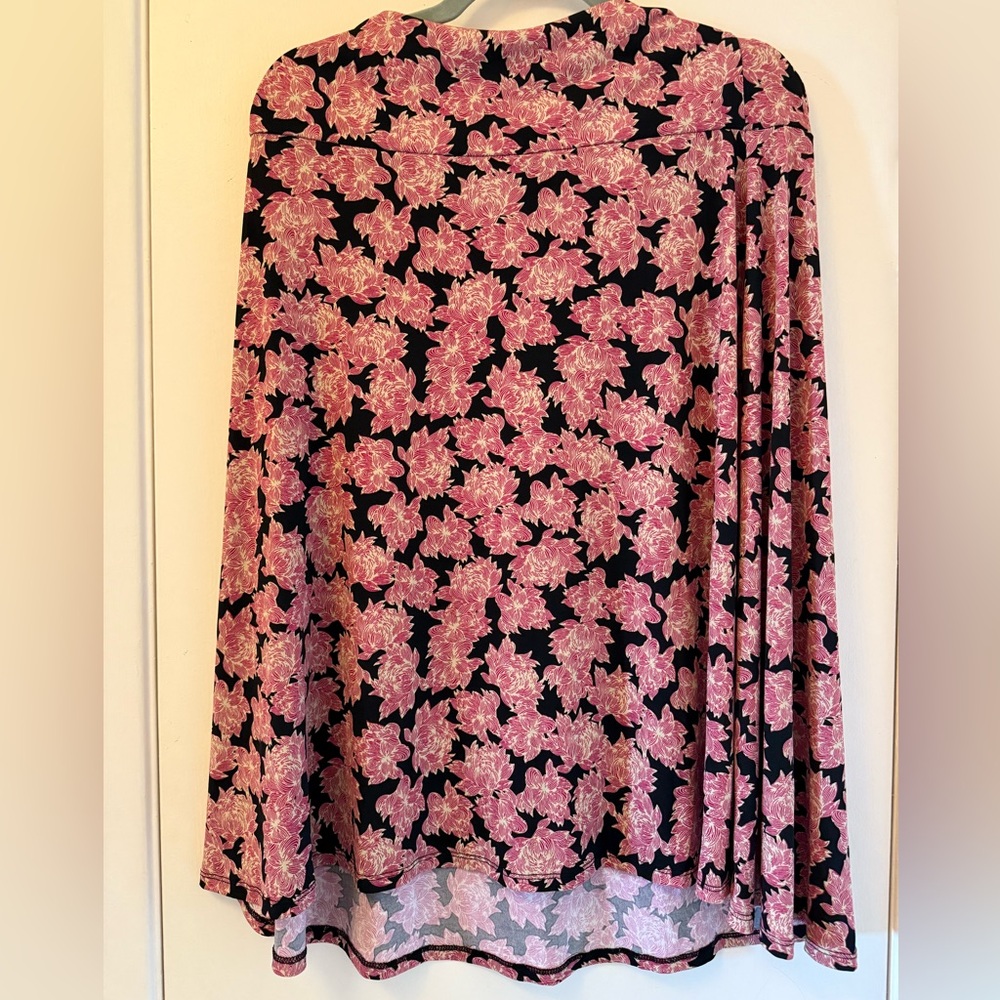 LuLaRoe Black and Pink Floral Skirt